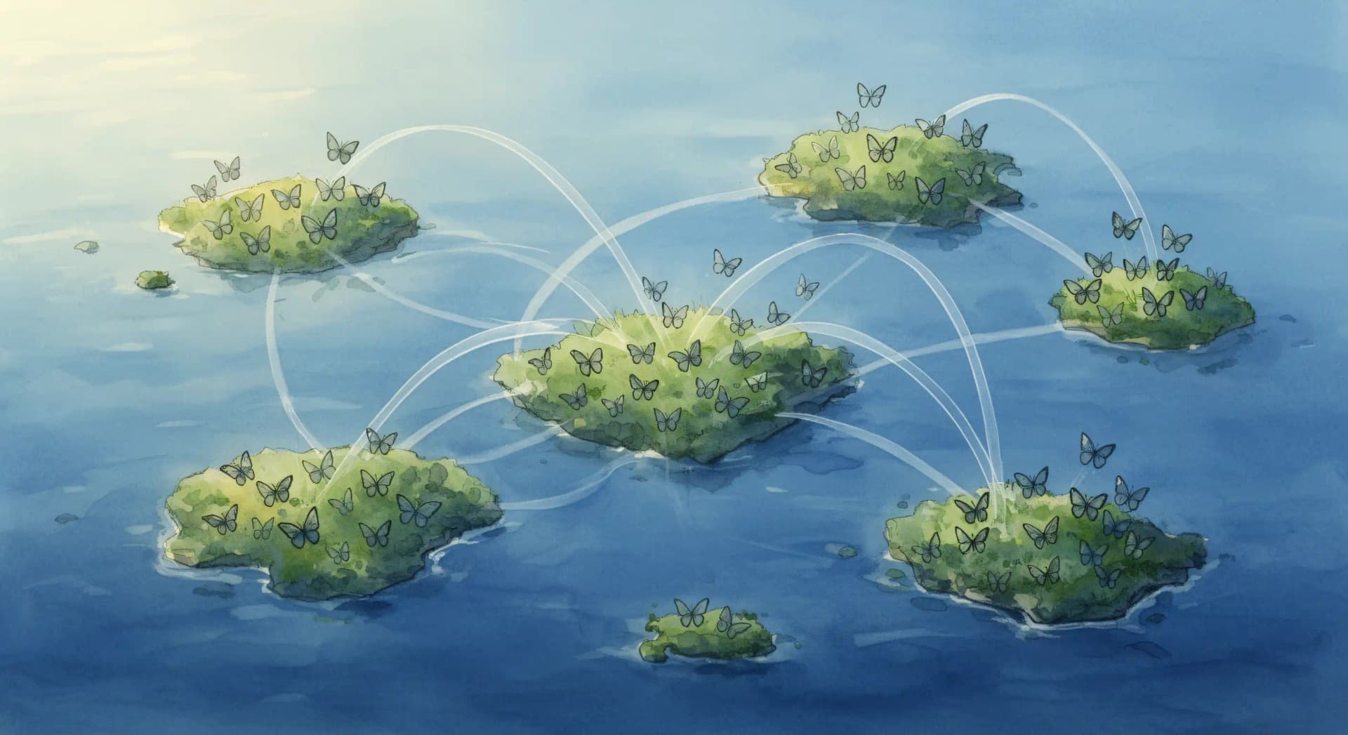 Métapopulation : équilibre extinction et colonisation